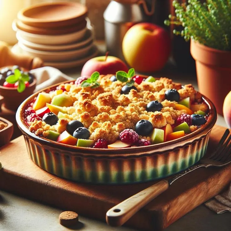 Przepis na owoce pod kruszonką